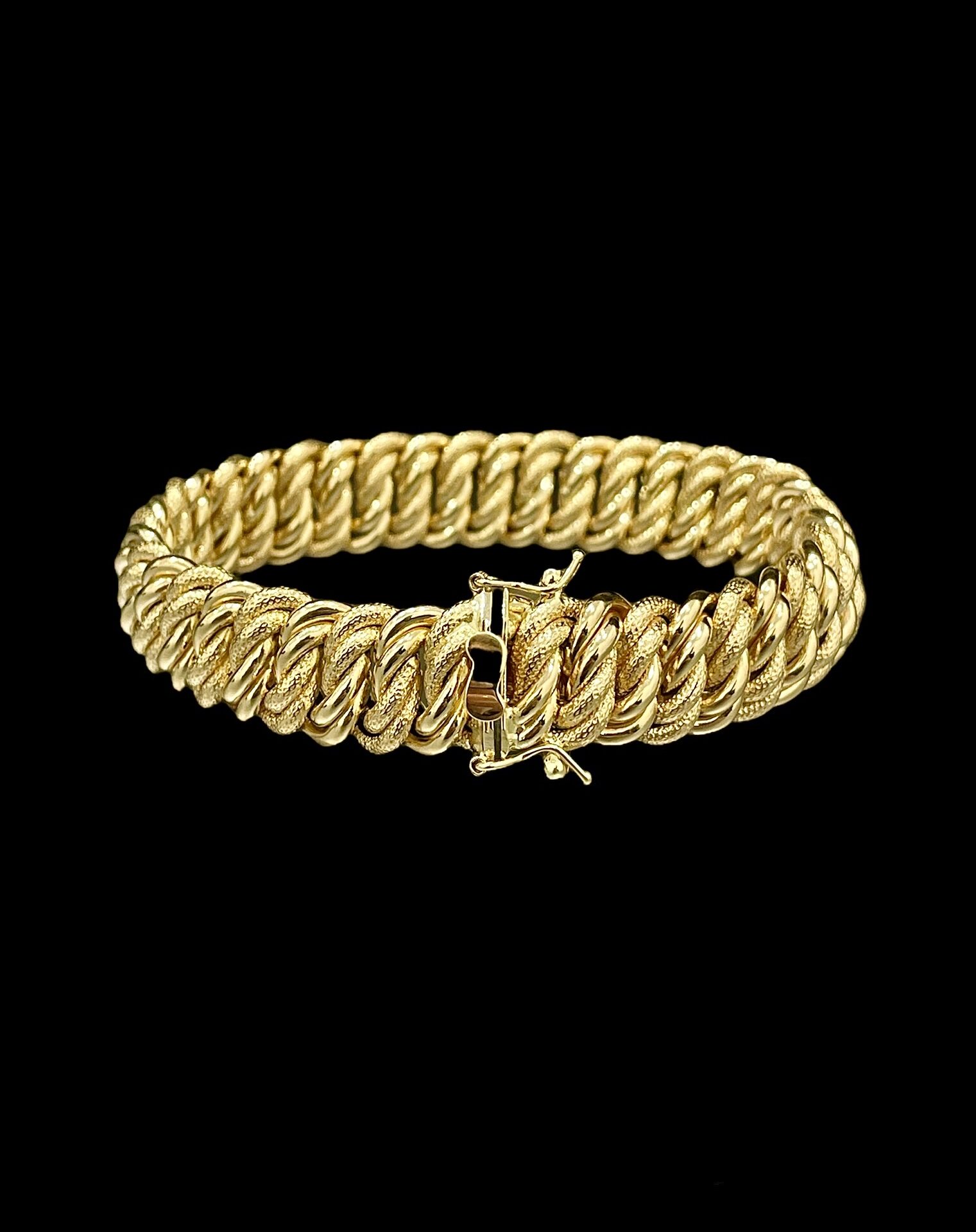 Bracelet Maille Américaine Lisse Sablé 20 mm 22 cm